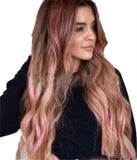 Brown Pink Big Wave Human Hair Wigs Brown Pink Big Wave Human Hair Wigs