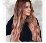 Brown Pink Big Wave Human Hair Wigs Brown Pink Big Wave Human Hair Wigs