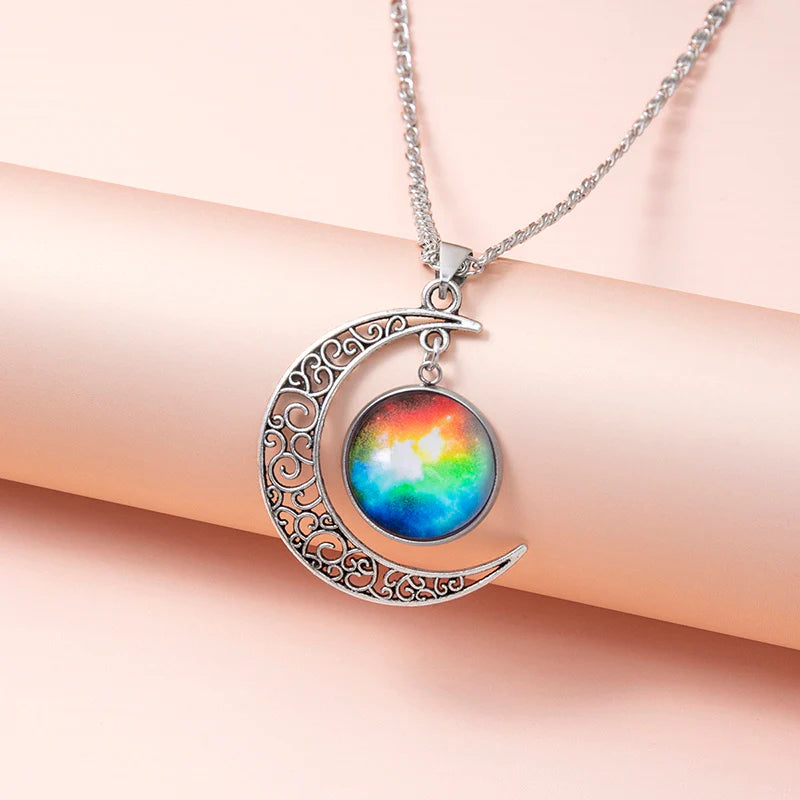 Galaxy Planet Star Glass Necklace Galaxy Planet Star Glass Necklace