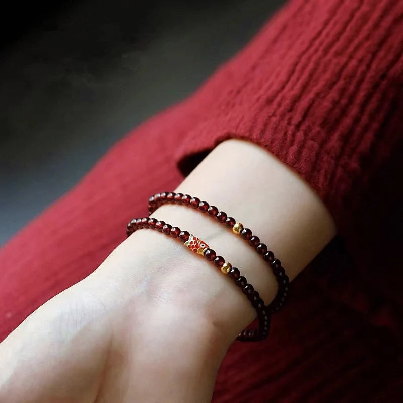 Retro Wine Red Garnet Bracelet Retro Wine Red Garnet Bracelet