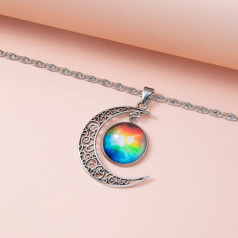 Galaxy Planet Star Glass Necklace Galaxy Planet Star Glass Necklace