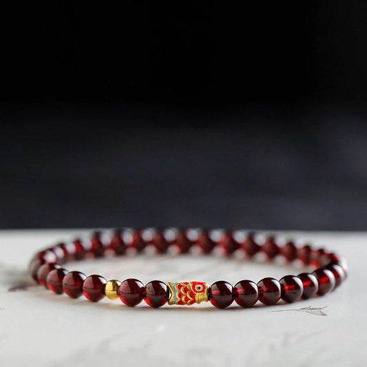 Retro Wine Red Garnet Bracelet