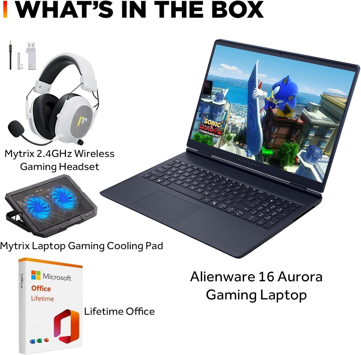 Alienware 16 Aurora Laptop 16" WQXGA 120Hz Gaming Laptop, Intel Core i7-240H Series, NVIDIA GeForce RTX 5060, 32GB DDR5 RAM, 1TB SSD, Wi-Fi 7, Windows 11 Pro, Lifetime Microsoft Office, Blue
