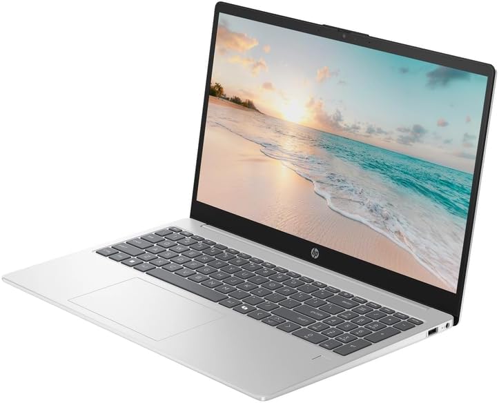 15.6" FHD HP Laptop for Business & Students, 8-Cores Intel Core i3 Processor, Windows 11, Fingerprint Reader, Silver