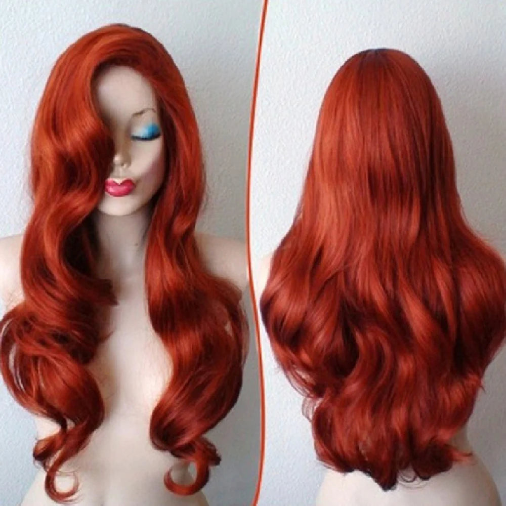 Copper Anime Human Hair Wigs
